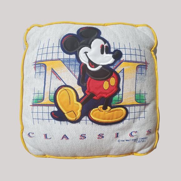 Ytg 1980s Walt Disney Co by Genus Mickey Mouse Classics Throw Pillow 12" x 12" - Picture 1 of 6
